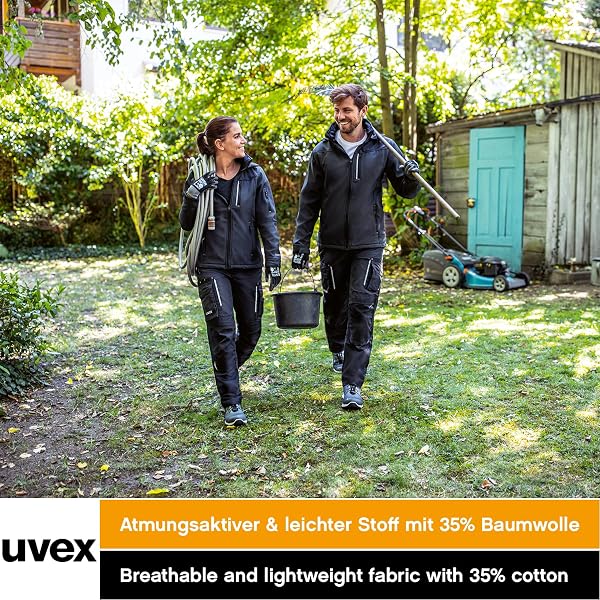 Uvex Tune-Up Herren-Arbeitshose lang - robuste Männer-Arbeitshosen mit Kniepolster-Taschen - 35% Baumwolle - 5