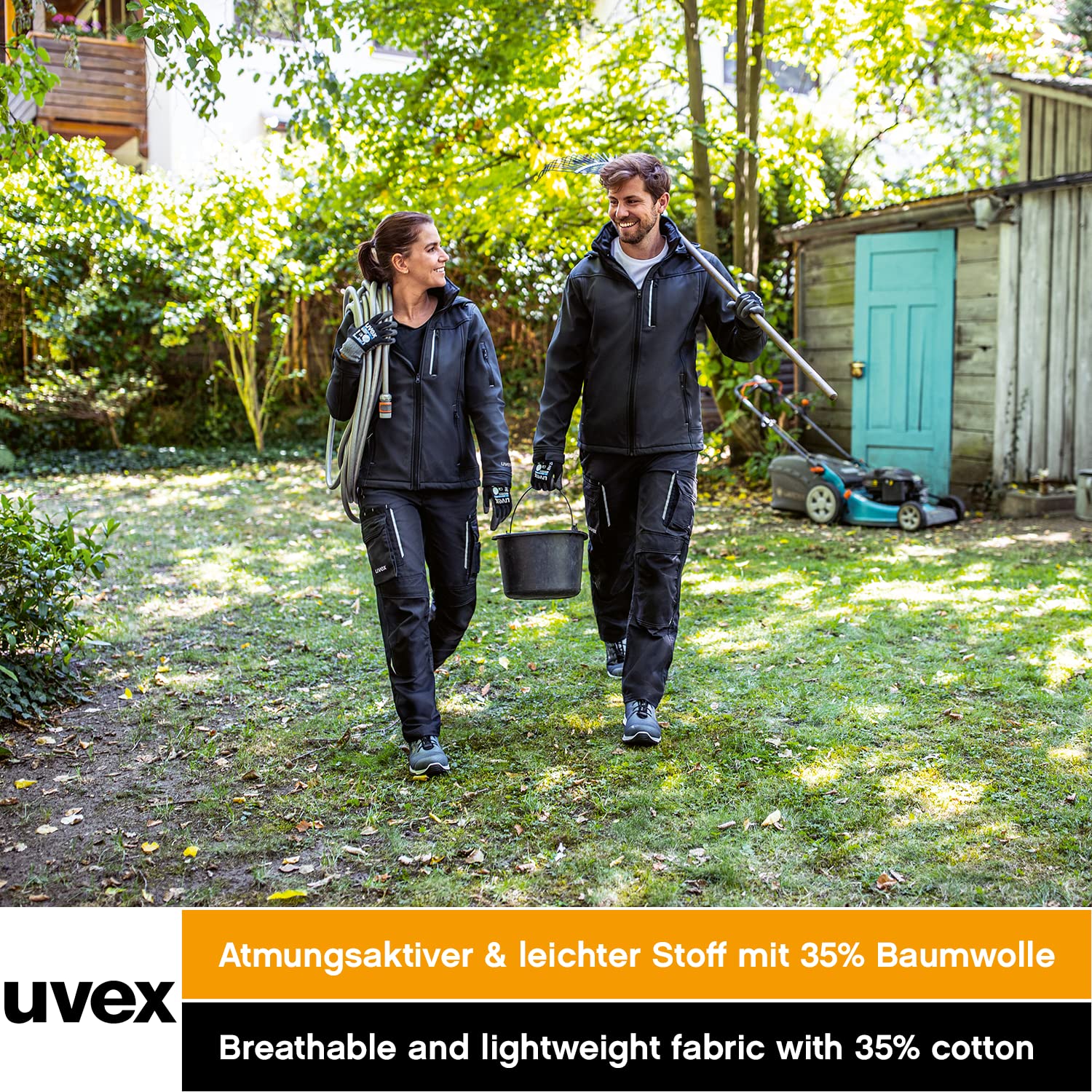 Uvex Tune-Up Herren-Arbeitshose lang - robuste Männer-Arbeitshosen mit Kniepolster-Taschen - 35% Baumwolle