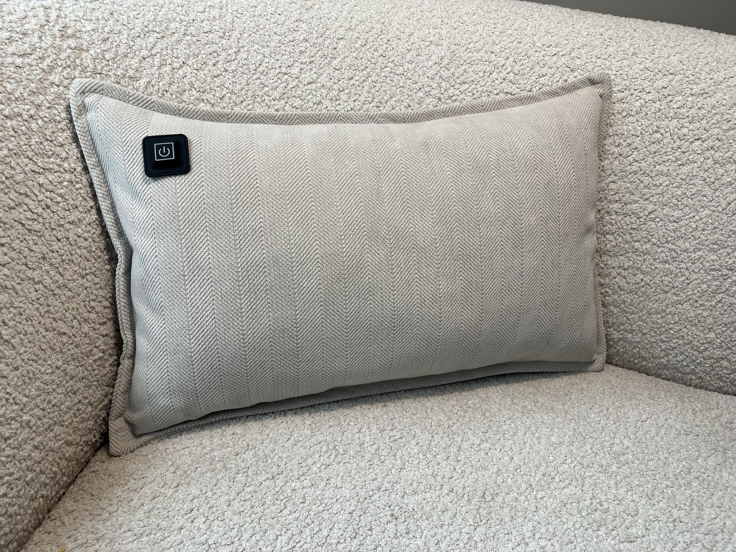 Almohadilla térmica infrarroja inalámbrica, almohadilla térmica con banco de energía, chenilla, 30 x 50 cm, flexible y con cable integrado de 3 m (beige)