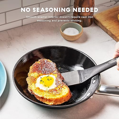 Miniatura 9 de DASH Delish - Sartén ligera de hierro fundido de 10 pulgadas para panqueques, salsas, verduras, pasta y más, color azul