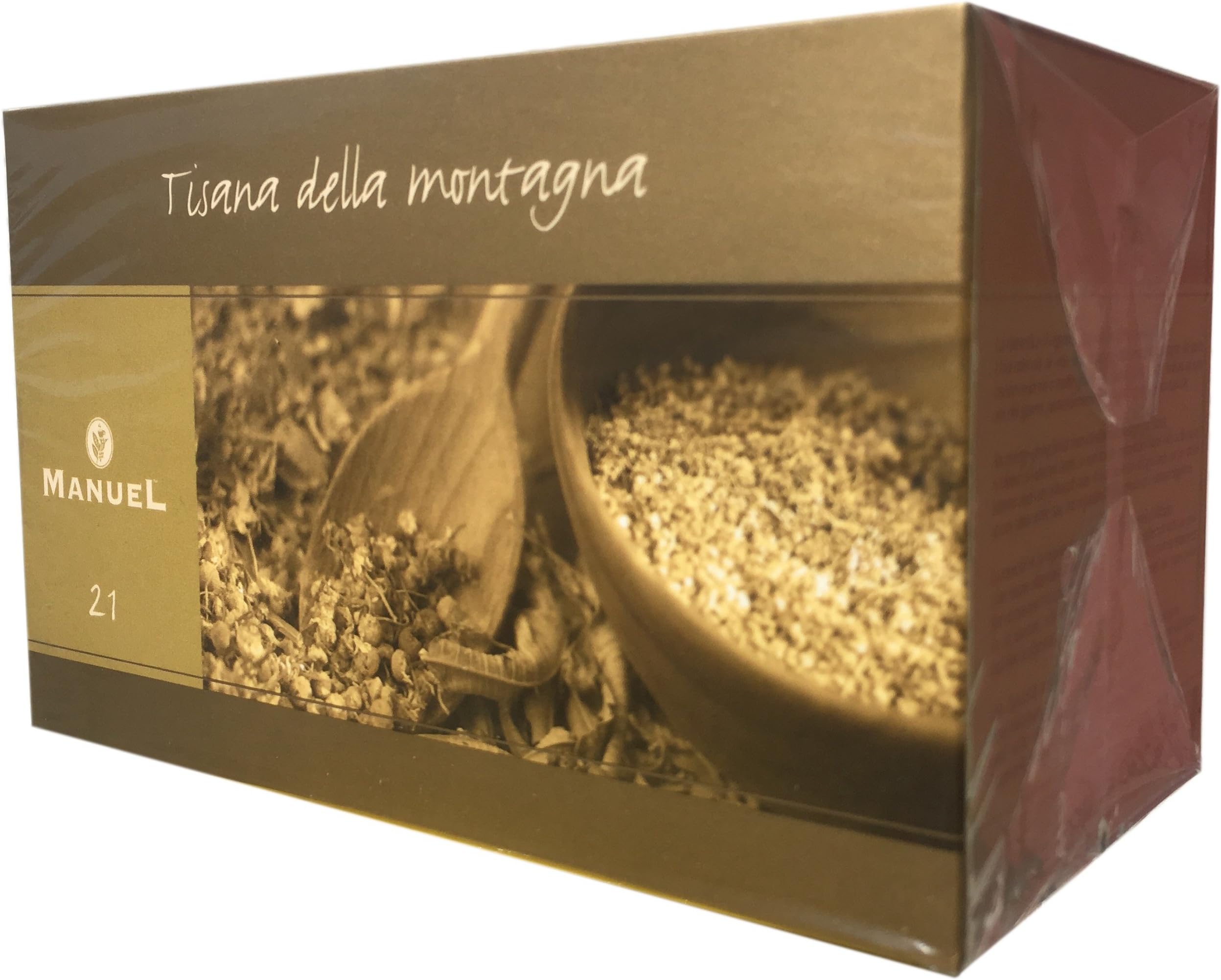 Mediterranean Highlands Tea With Sage, Chamomile, Mint, Verbena - Tea By Manuel Italy. Hot Tea Bags 20 Counts. Energy Giving Mountain Tisane With Digestive Support. More Flavors In Our Amazon Store.
