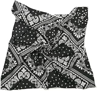 Shanlin Unisex Cotton Square Scarf Bandanas 22â€x22â€ (Paisley-Black)