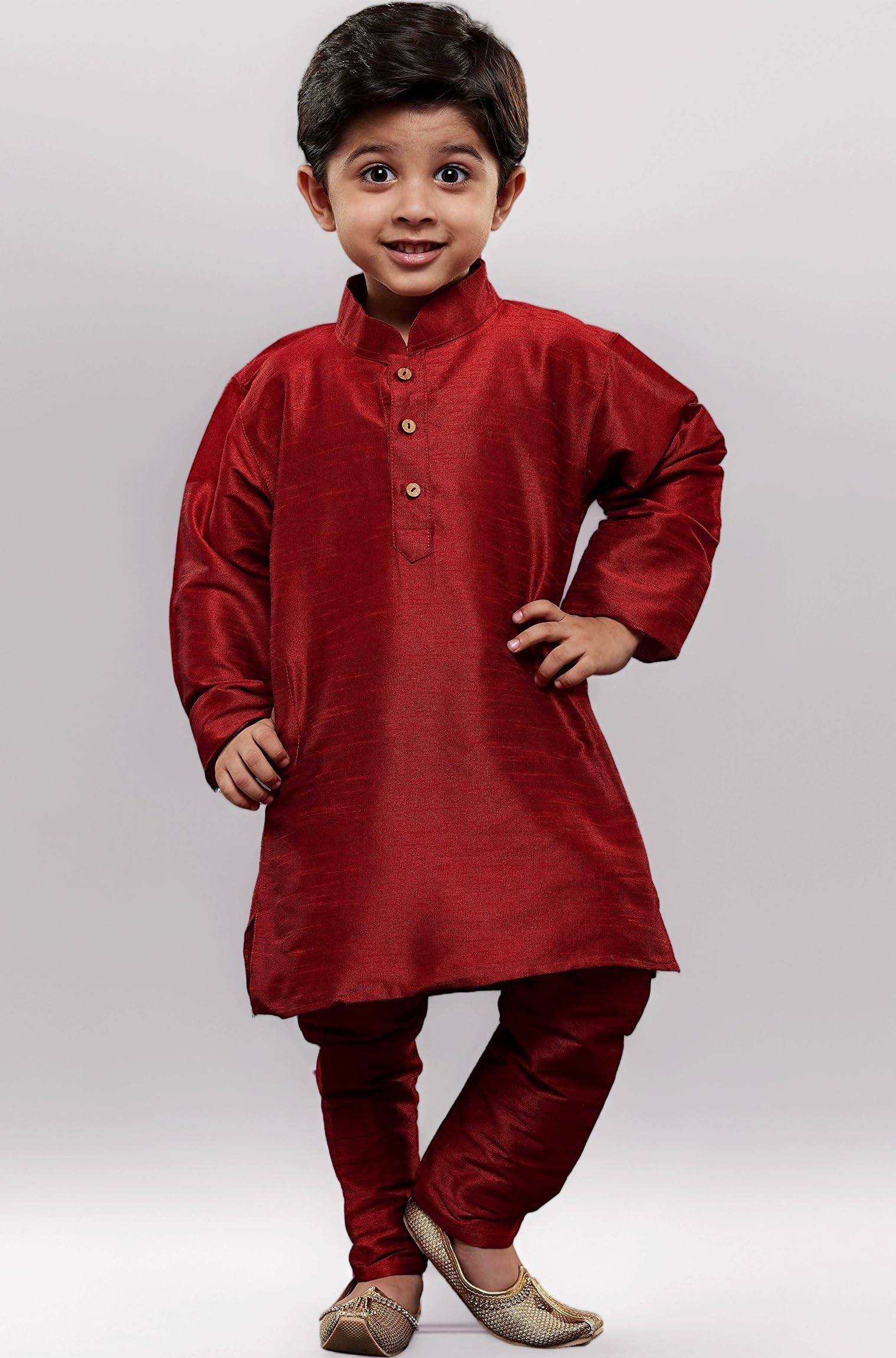 JBN Creation Boys' Kurta Pyjama Set | Silk Blend Kids Ethnic Wear | Festive Traditional Clothing for Holi & Eid