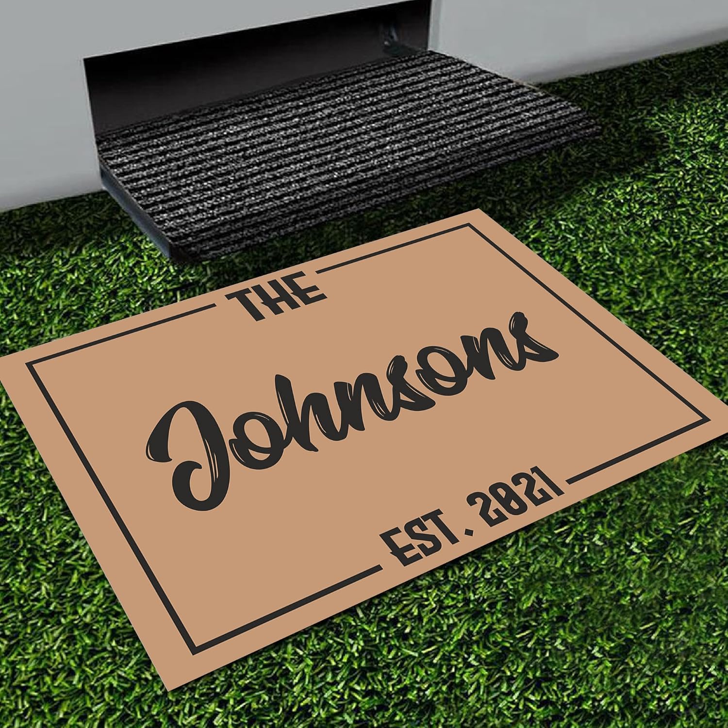 Customized Welcome Door Mat. Non Slip Door Mat Indoor, Custom Door Mats. Entrance Mat Indoor, Housewarming Gift for Halloween, Thanksgiving, Christmas & Family. (Doormat 06, 24" x 16")