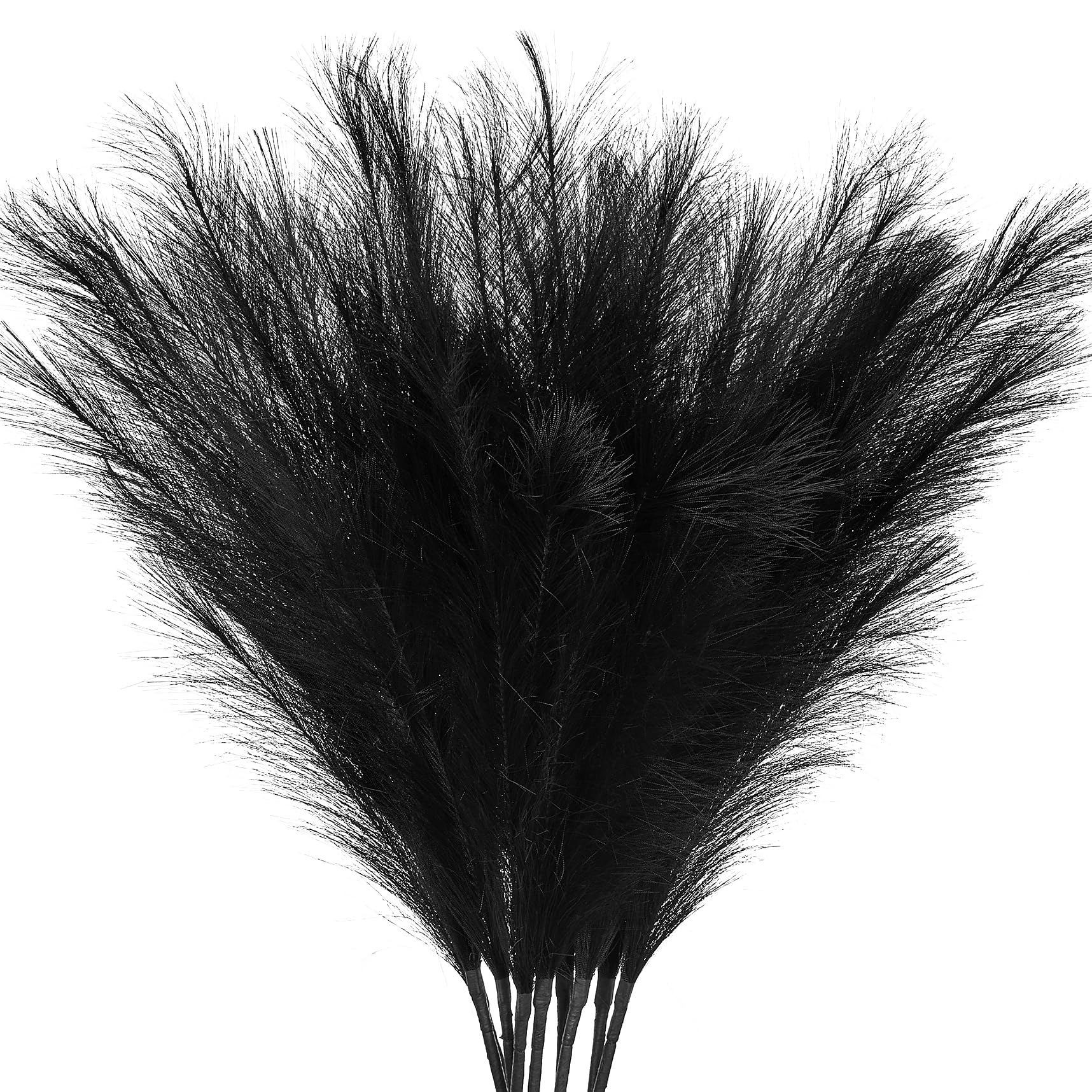 Afamitoo Black Faux Pampas Grass 6 Stems, 43.3"/110Cm Artificial Pampas Grass Tall Pompous Boho For Living Room Wedding Table Vase Decoration