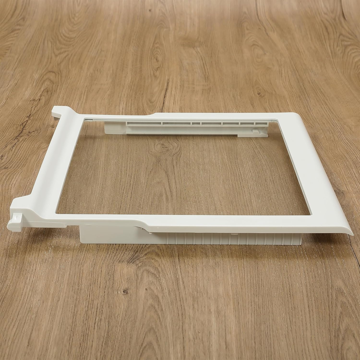 HECASA W10276341 Refrigerator Glass Shelf Compatible with Whirlpool Kenmore Sears Refrigerator Clear White Plastic Glass WPW10276341 1566982 2309523 PS11751711 W10167066 AP6018409 Replacement only