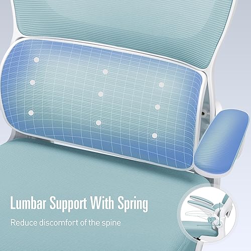 Miniatura 5 de Silla de oficina, silla de oficina ergonómica con reposacabezas, sillas de computadora de malla de respaldo alto para oficina en casa con soporte de