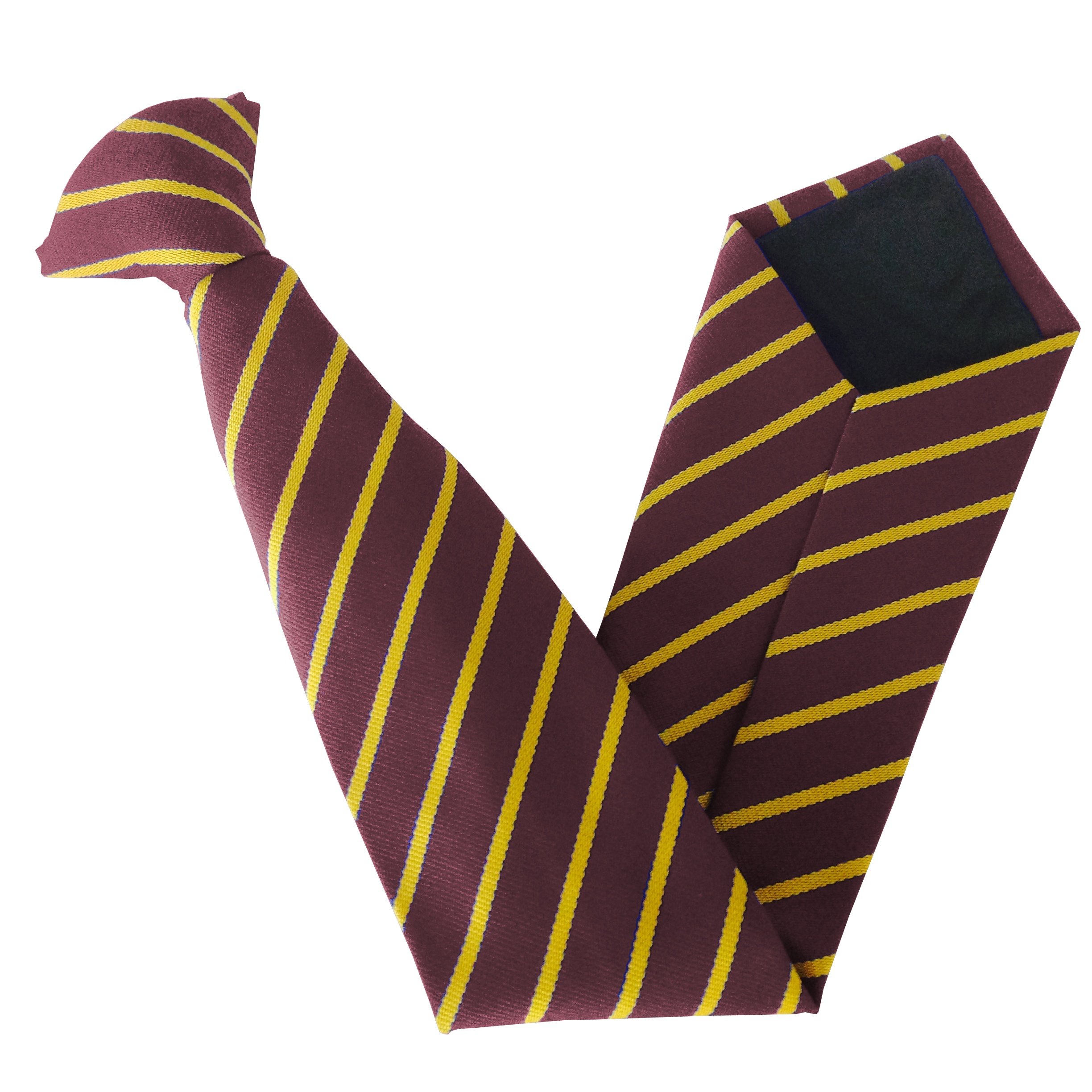 Great British Tie Club Clip On School Ties (21 Single Striped Variations) (17 inch clip on (High School), Maroon & Gold)