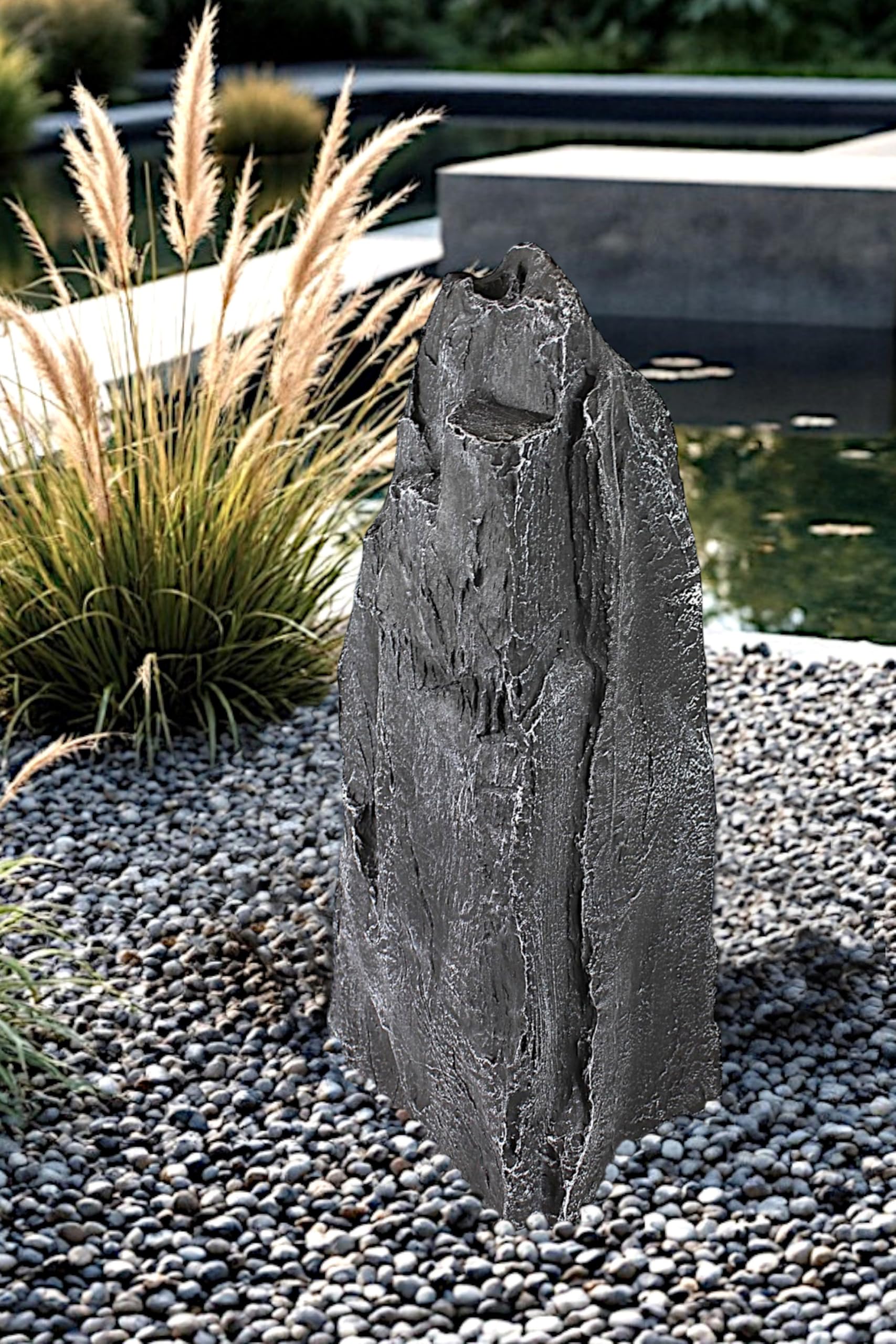 Arnusa Roccia artificiale da giardino, 70 cm, pietra di copertura da giardino, decorazione per laghetto