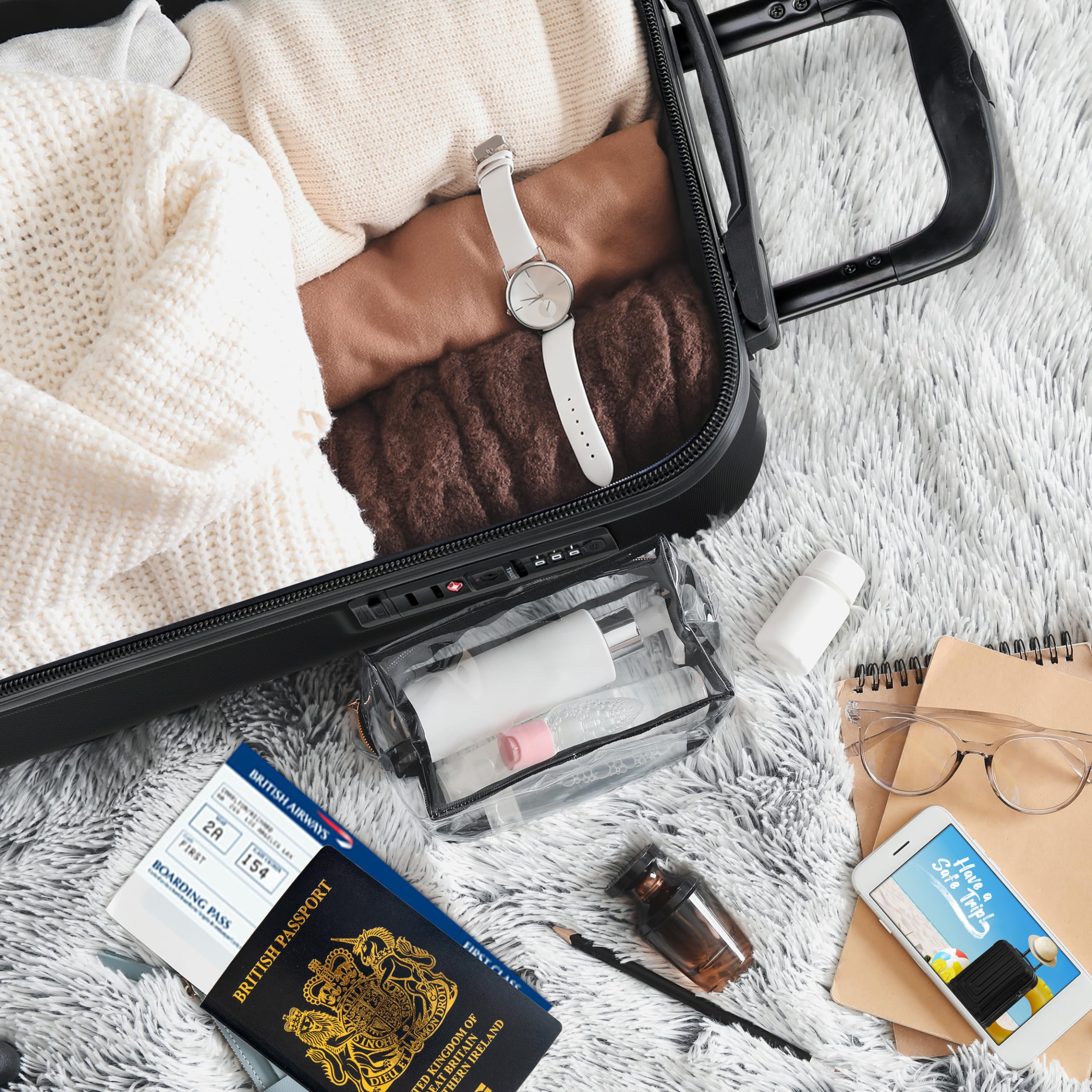 Flight Knight Premium Lightweight Suitcase - Built-in TSA Lock - 8 Spinner Wheels - ABS Hard Shell Carry On Or Check in Luggage - Highly Durable - Approved for Over 100 Airlines