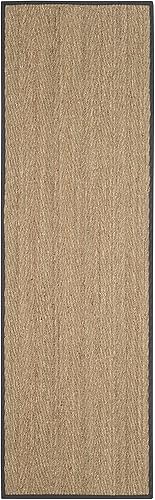 Miniatura 199 de Safavieh Colección de fibra natural NF115P - Alfombra (fibra natural), color gris, Fibras naturales beige, (Natural/Beige),Natural/Negro,Natural