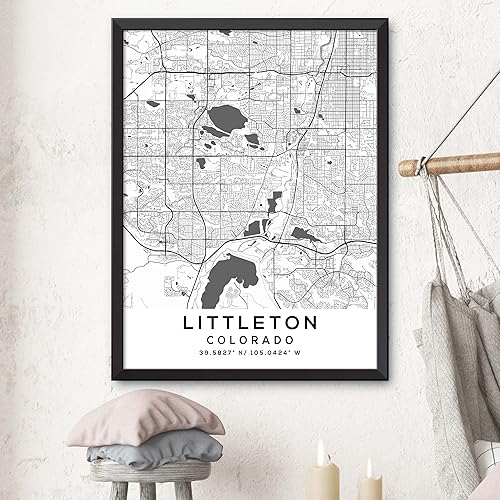 Miniatura 3 de Mapa de Littleton, Colorado, Light 2 (18x24)
