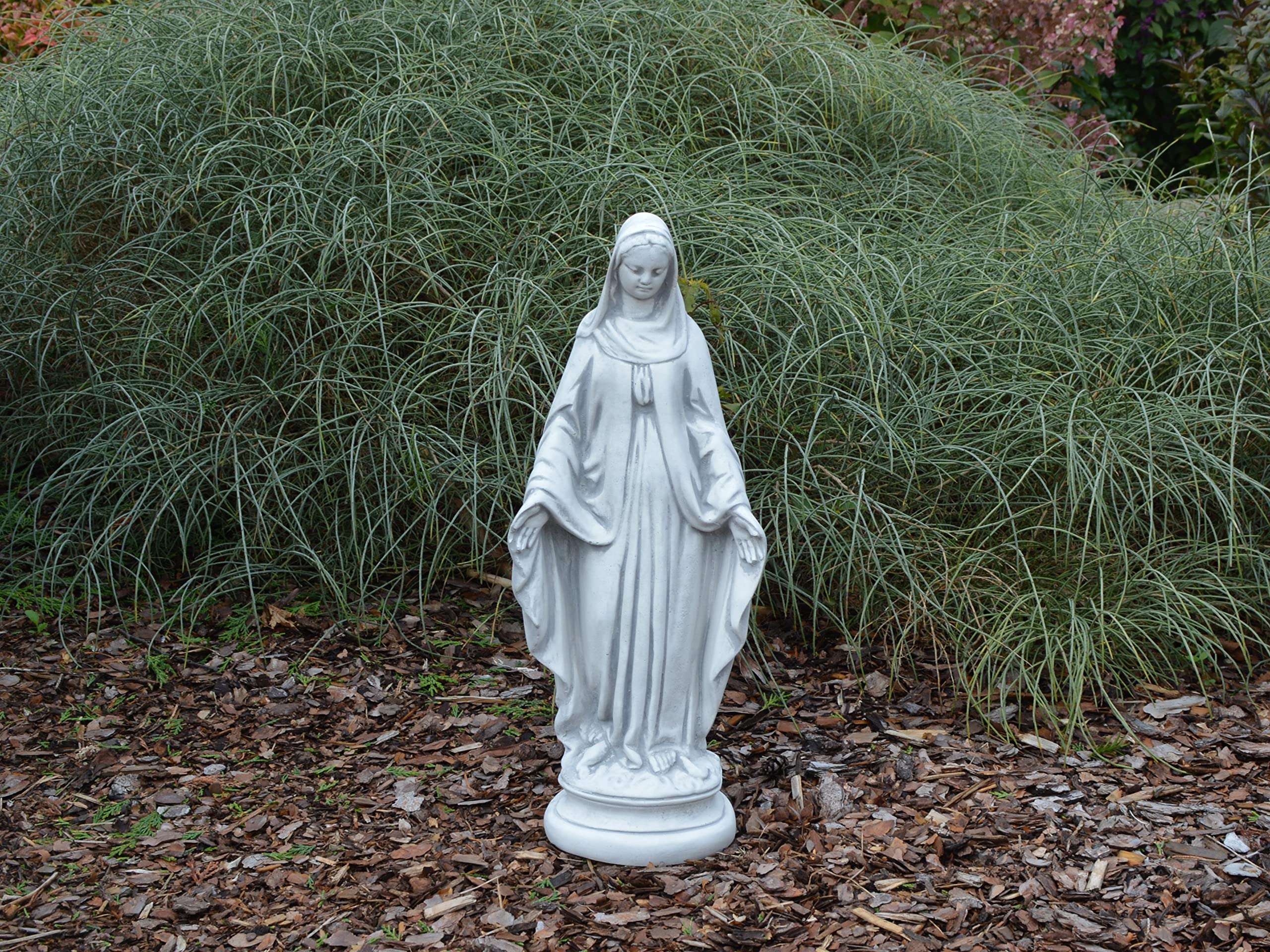 gartendekoparadies.de Madonna do ogrodu, kamienna figurka, wys. 43 cm, 5 kg, szara, odporna na mróz z odlewu kamiennego, do użytku na zewnątrz