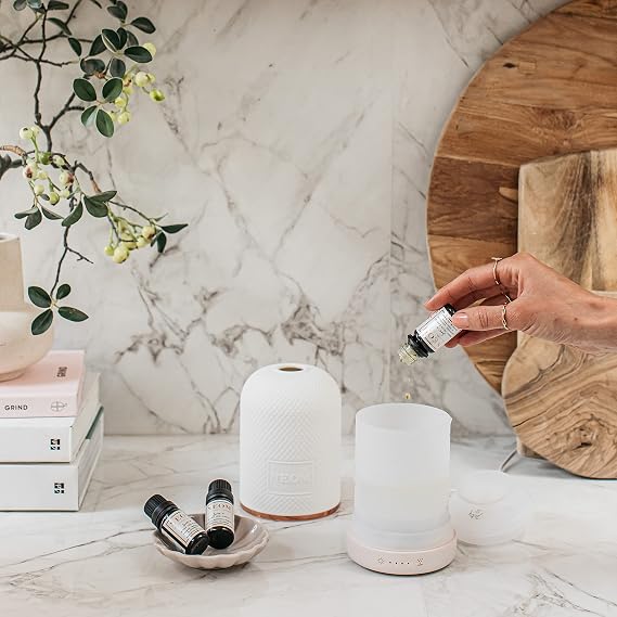 NEOM Essential Oil Diffuser for Home | Wellbeing Aromatherapy Diffusers | Ceramic Cover, LED Light & Timer | Best for Medium Spaces | Plug in Diffuser for Essential Oils | Home Fragrance