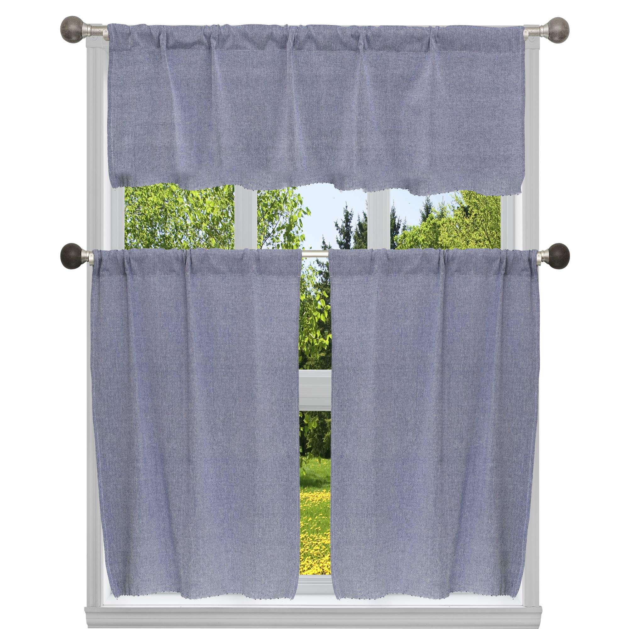 Cortinas y estantes premium Home Maison en denim y blanco para tu hogar
