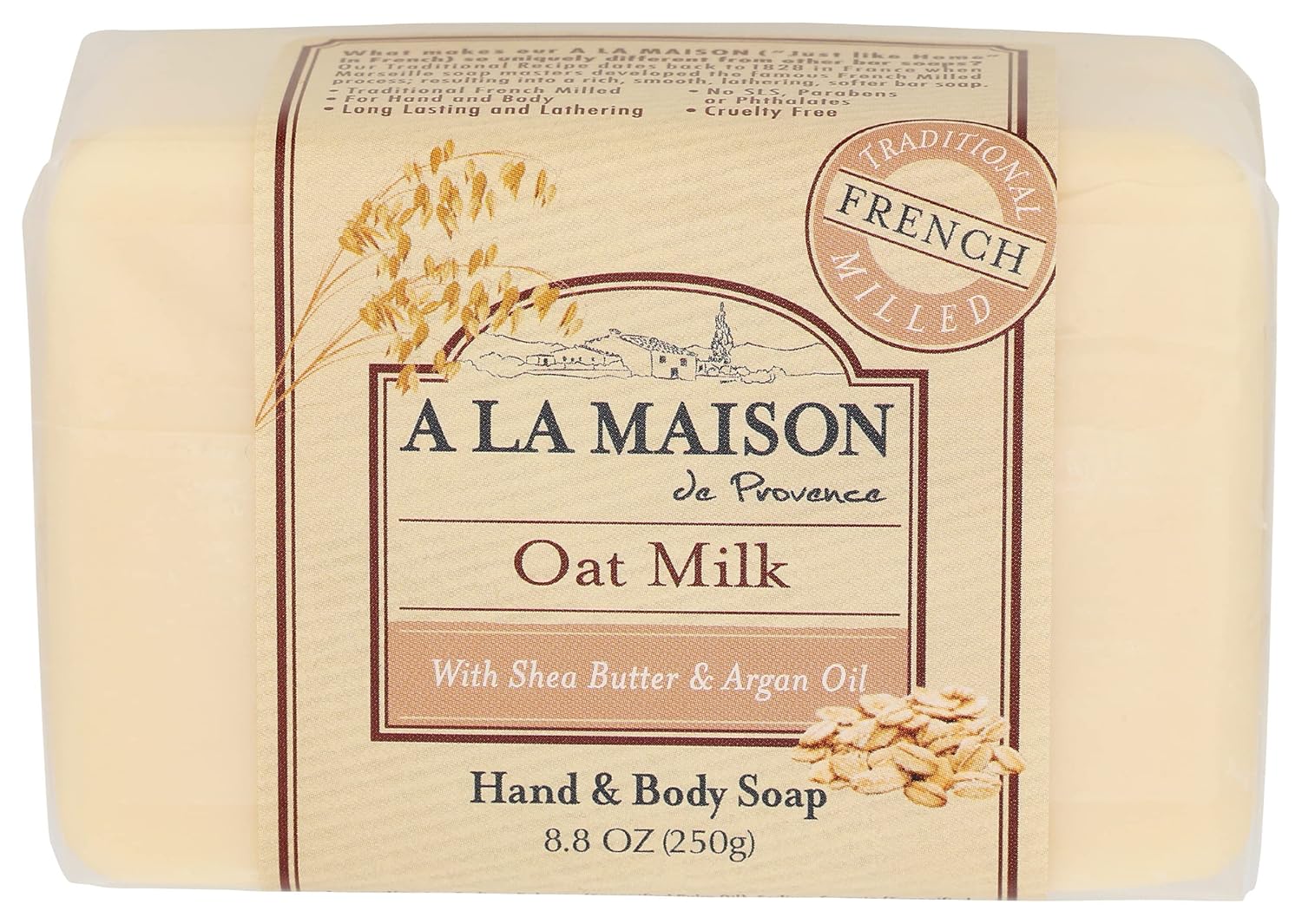 A LA MAISON Oat Milk Bar Soap, 8.8 OZ