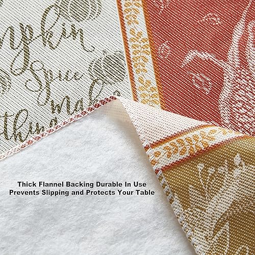 Miniatura 6 de Newbridge Harvest Breeze - Mantel de vinilo con parte trasera de franela de retazos otoñales, diseño rústico de Acción de Gracias, para cocina y