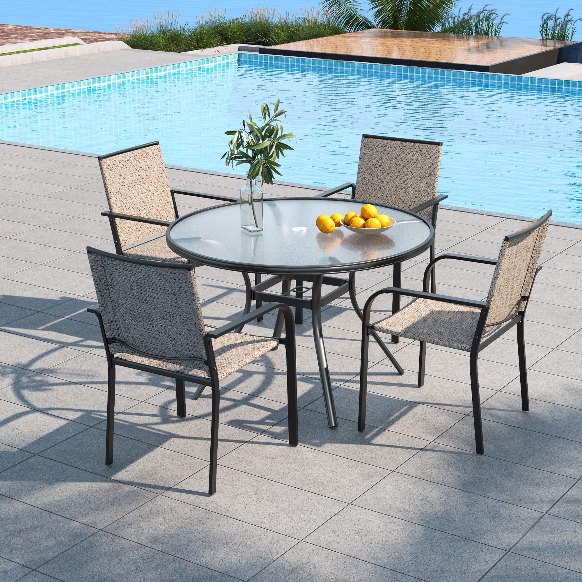 Anmutig 5-Piece Outdoor Patio Dining Set