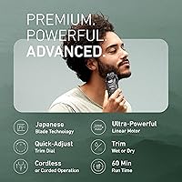 Vista 2 de Panasonic Recortadora de barba para hombres inalámbrica de precisión y potencia, cortapelos con accesorio de peine y 19 configuraciones ajustables