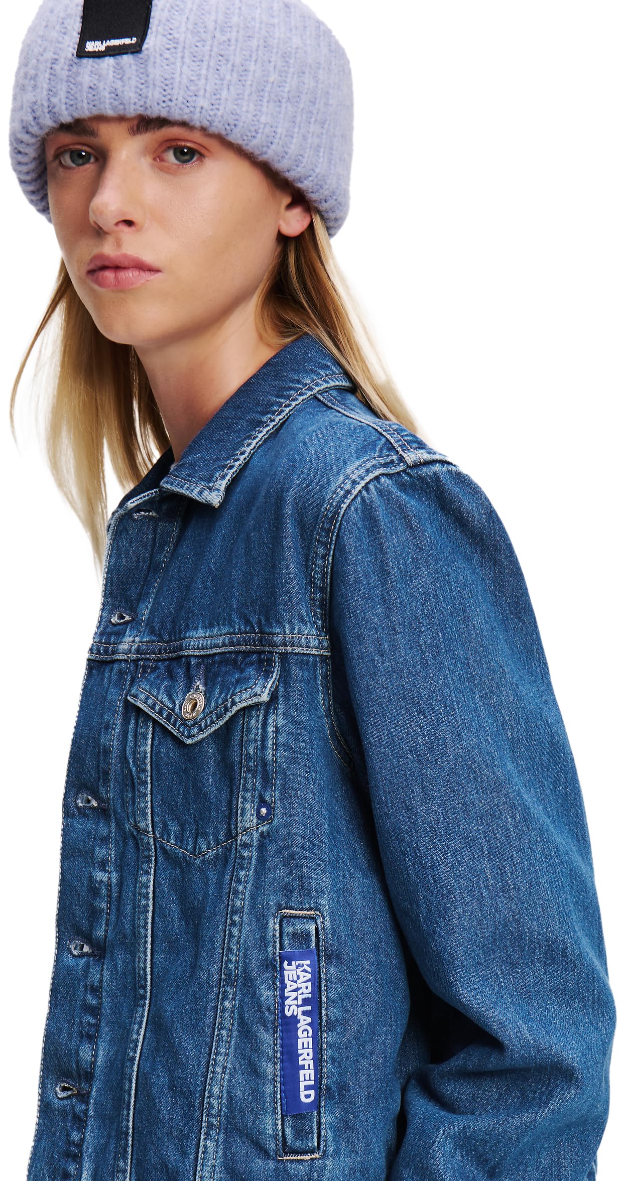 KARL LAGERFELD JEANS Donna Regular Denim Jacket Blu medio slavato XS