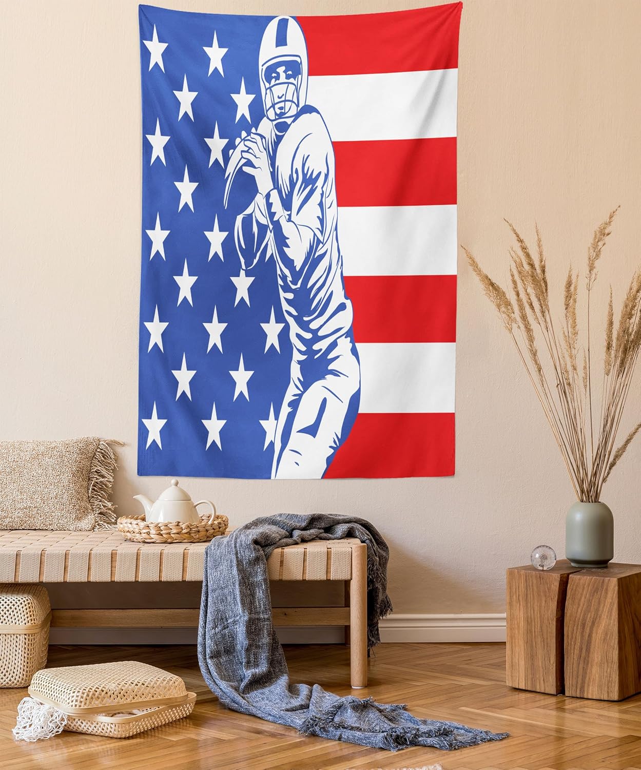 Ambesonne NYC Tapestry, Manhattan Offices High Tower Traffic Busy Urban Life Windows District View Quartz Toned Night Time Print, Wall Hanging for Bedroom Living Room Dorm, 60" X 80", Yellow Purple