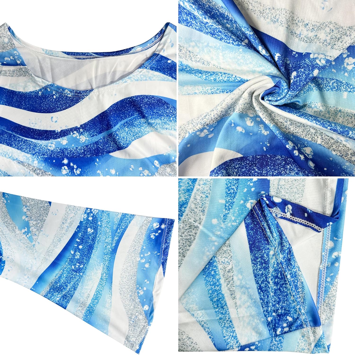 6070s Disco Outfit for Women Print Dress Psychedelic Hippie Costume Set for Halloween Party Cosplay