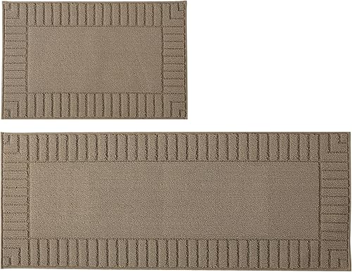 Miniatura 7 de BEQHAUSE Tapetes de cocina antideslizantes, lavables a máquina, para el suelo, juego de 2 cómodos tapetes de cocina con respaldo TPR de 20 x 30