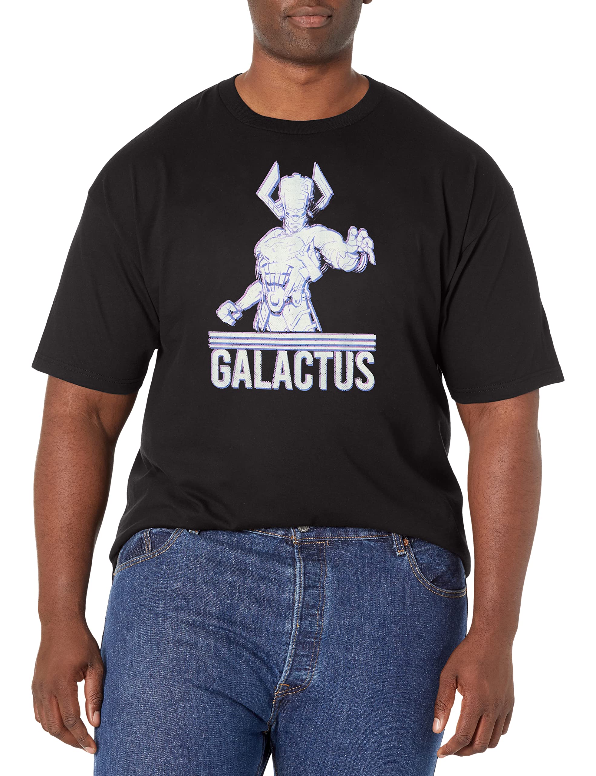 MarvelBig & Tall Classic Fantastic Four Galactus Pose Men's Tops Short Sleeve Tee Shirt, Black, X-Large