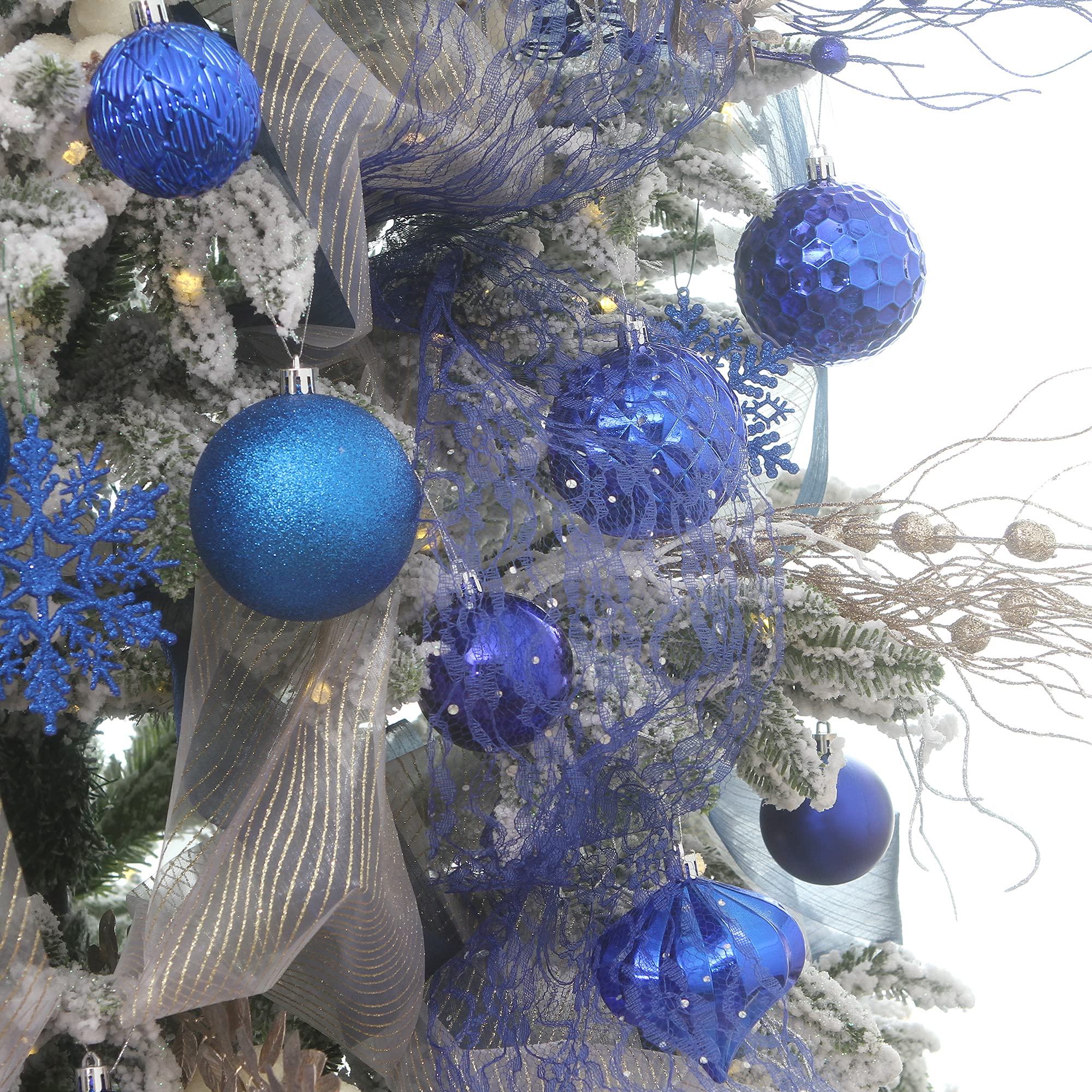 Sea Team 41ct infrangibile Ornamento Natalizio per Decorare l’Albero Natale, col Filo da Appendere Senza Glitter Paillettes, è Decorazione Ideale per la Festa,Cerimonia e Party.（40mm）