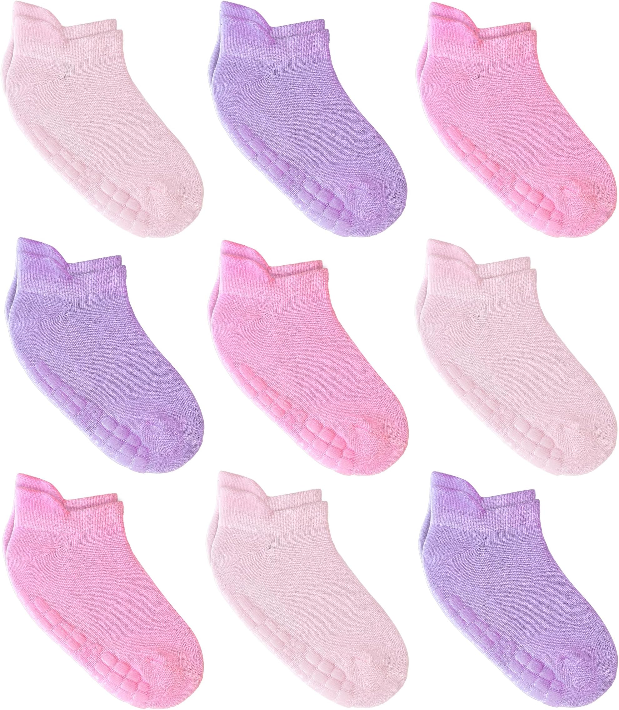 Simply Kids Baby Non-Slip Ankle Socks โ Superior Grip, Soft Cotton, for Active Toddler Girls & Boys (Ages 0-7)