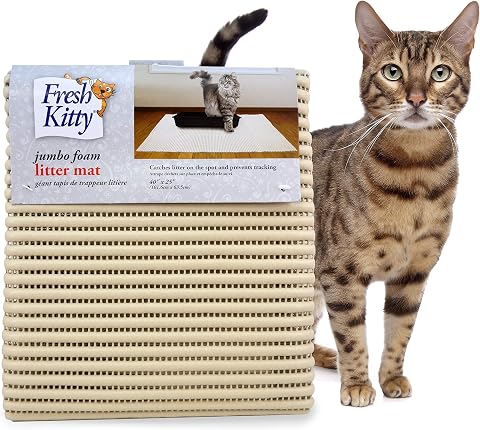 Fresh Kitty Dayanıklı XL Jumbo Köpük Çöp Altlığı – BPA ve Ftalat İçermez, Suya Dayanıklı, Kutuya Kumu Tutar, Serpme Kontrolü, Kolay Temizlenen Paspaslar 101,6 x 63,5 cm (9027)