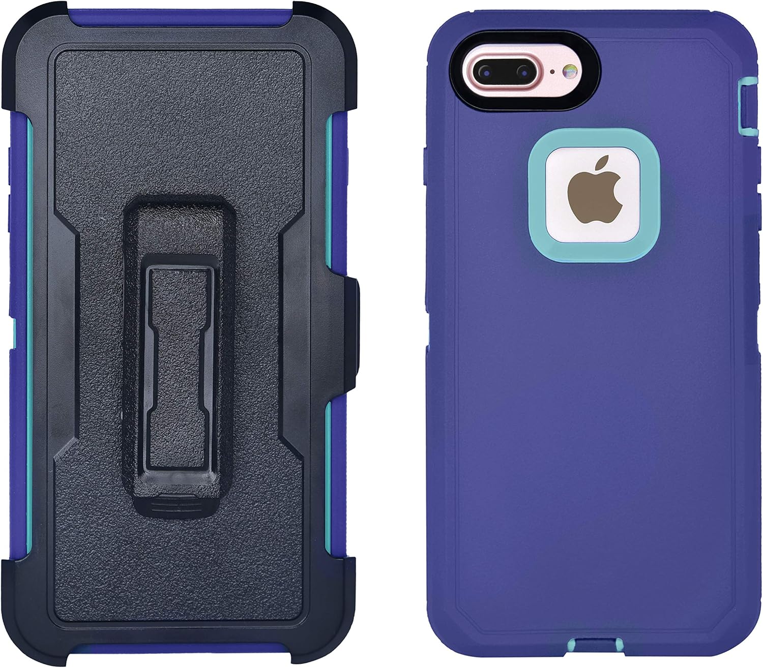 AlphaCell Cover Compatible with iPhone 8 Plus / 7 Plus / 6 Plus / 6s Plus | 2-in-1 Screen Protector Holster Case | Full Body Military Grade Protection with Carrying Belt Clip | Shock-Proof Protective