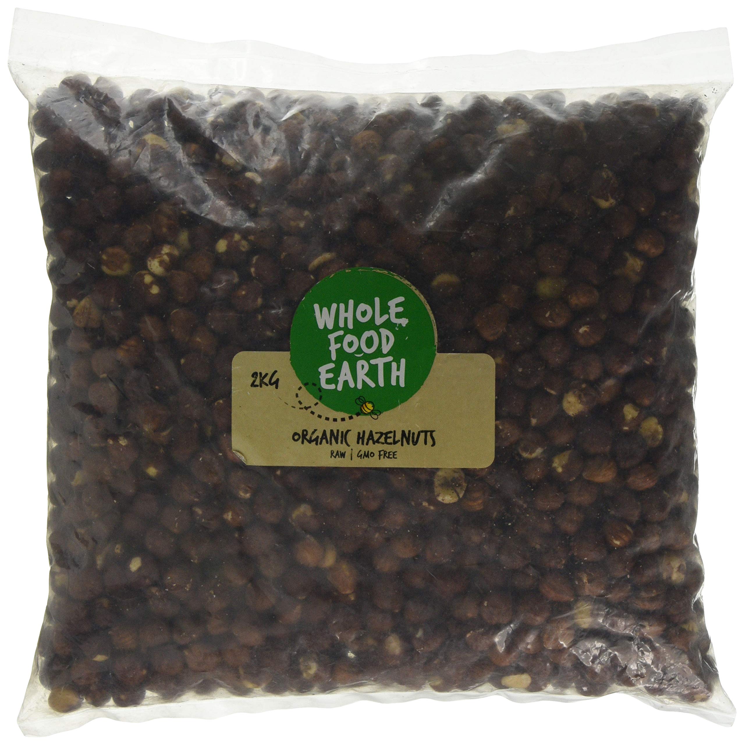 Wholefood EarthOrganic Hazelnuts – 2 kg | Raw | GMO Free | Vegan | High Fibre | Certified Organic