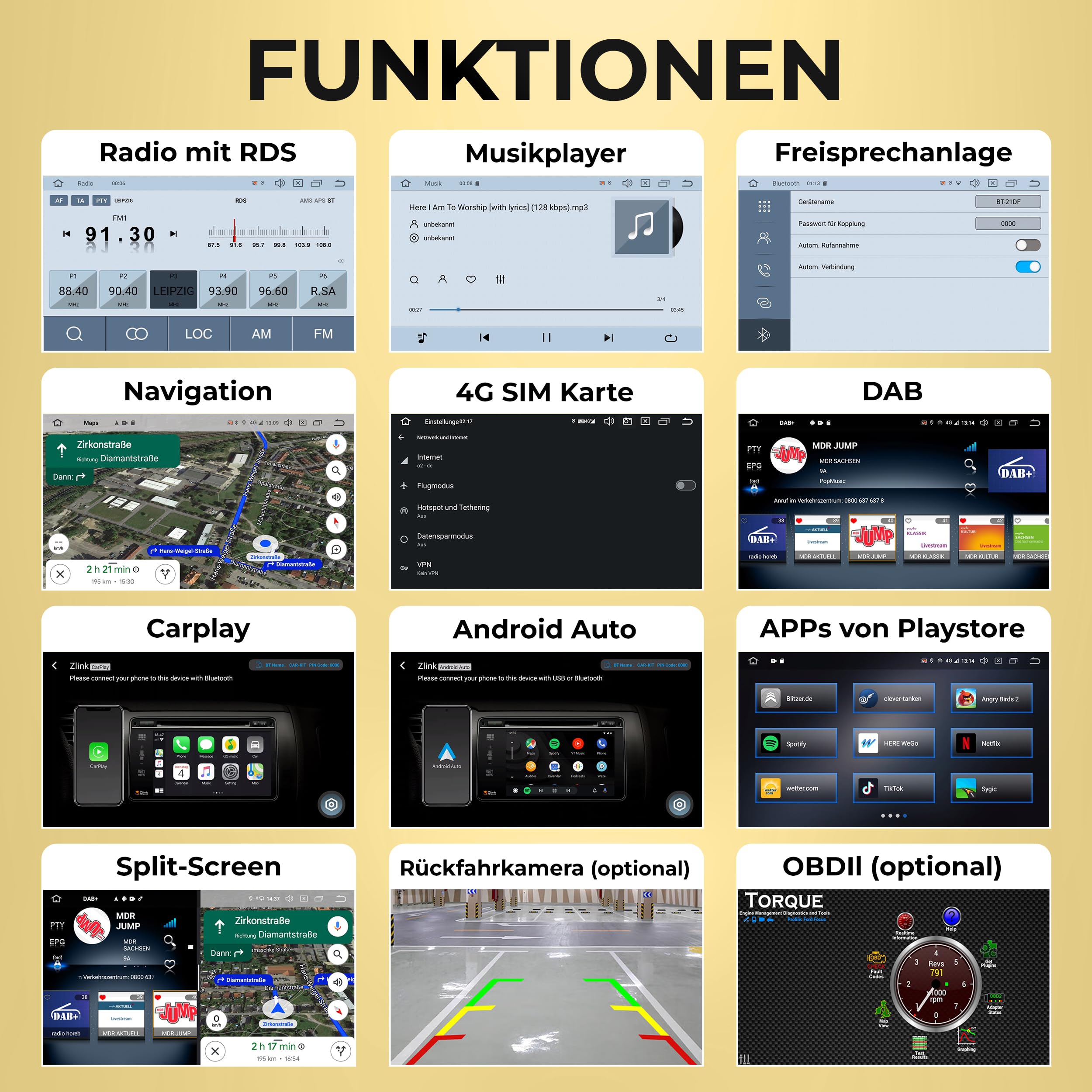 M.I.C. AV8V7-Ultra Android 13 Autoradio mit Navigation: Snapdragon 665, 8GB+256GB, 8 Zoll, DSP, SIM, Wireless Apple CarPlay & Android Auto, DAB+, CANBUS, GPS – für VW/ŠKODA/SEAT (RNS/RCD Ersatz) - 3