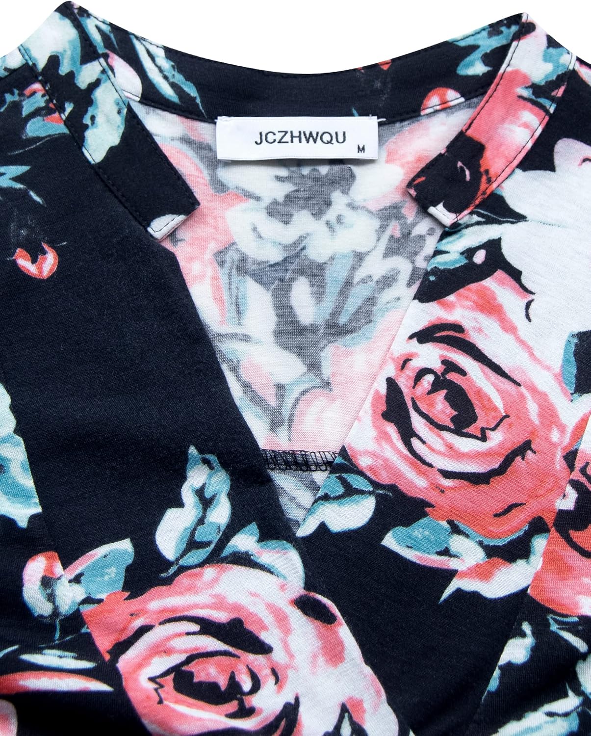 Womens Notch V Neck 3/4 Sleeve Dressy Tunic Shirts Work Blouse - Image 4