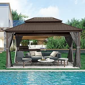 Rideaux D'extérieur Pour Tonnelle - Panneaux Latéraux Transparents - Avec Fereture éclair - En