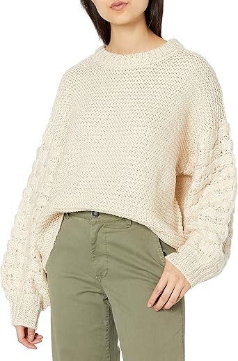 pom pom sleeve sweater