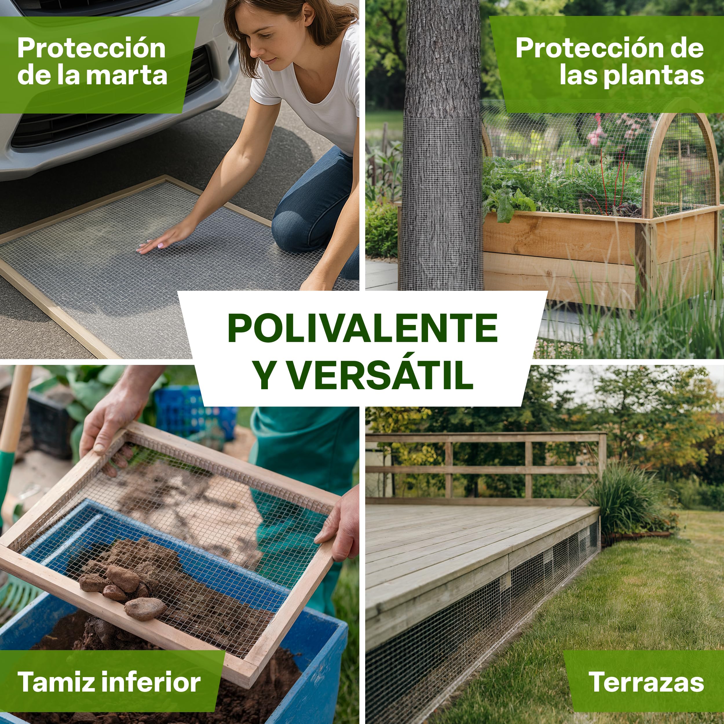 TTL GARDEN 1 m x 10 m, malla fina galvanizada, malla de 6,3 mm, grosor de alambre de 0,55 mm – en rollo de malla de alambre para aviarios, malla para conejos, 10 m x 1 m de ancho, ancho de malla de
