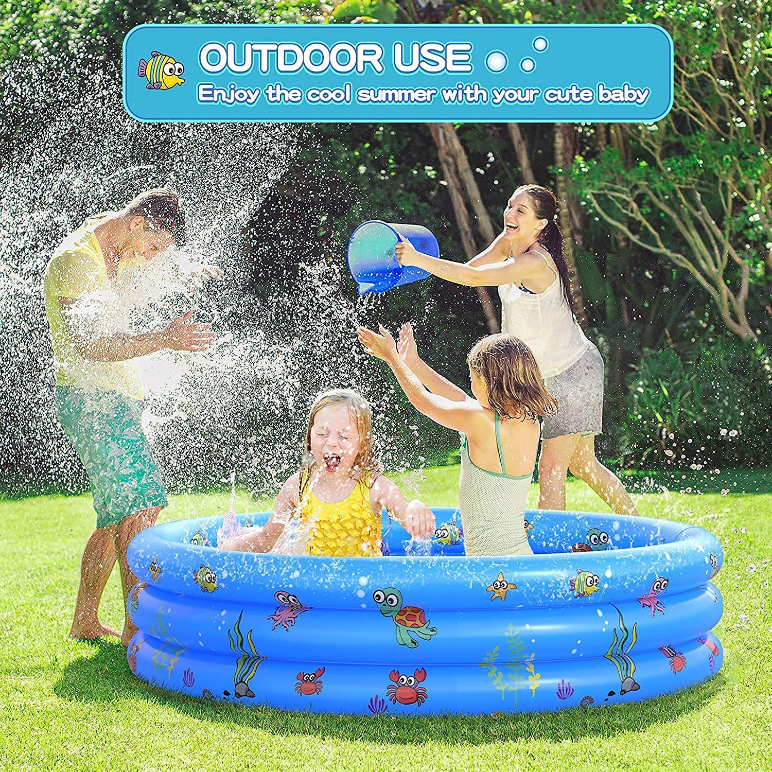 Piscina Gonfiabile Rotonda Piscina Piscina Gonfiabile Piscina Acqua per Interni ed Esterni (100 CM)