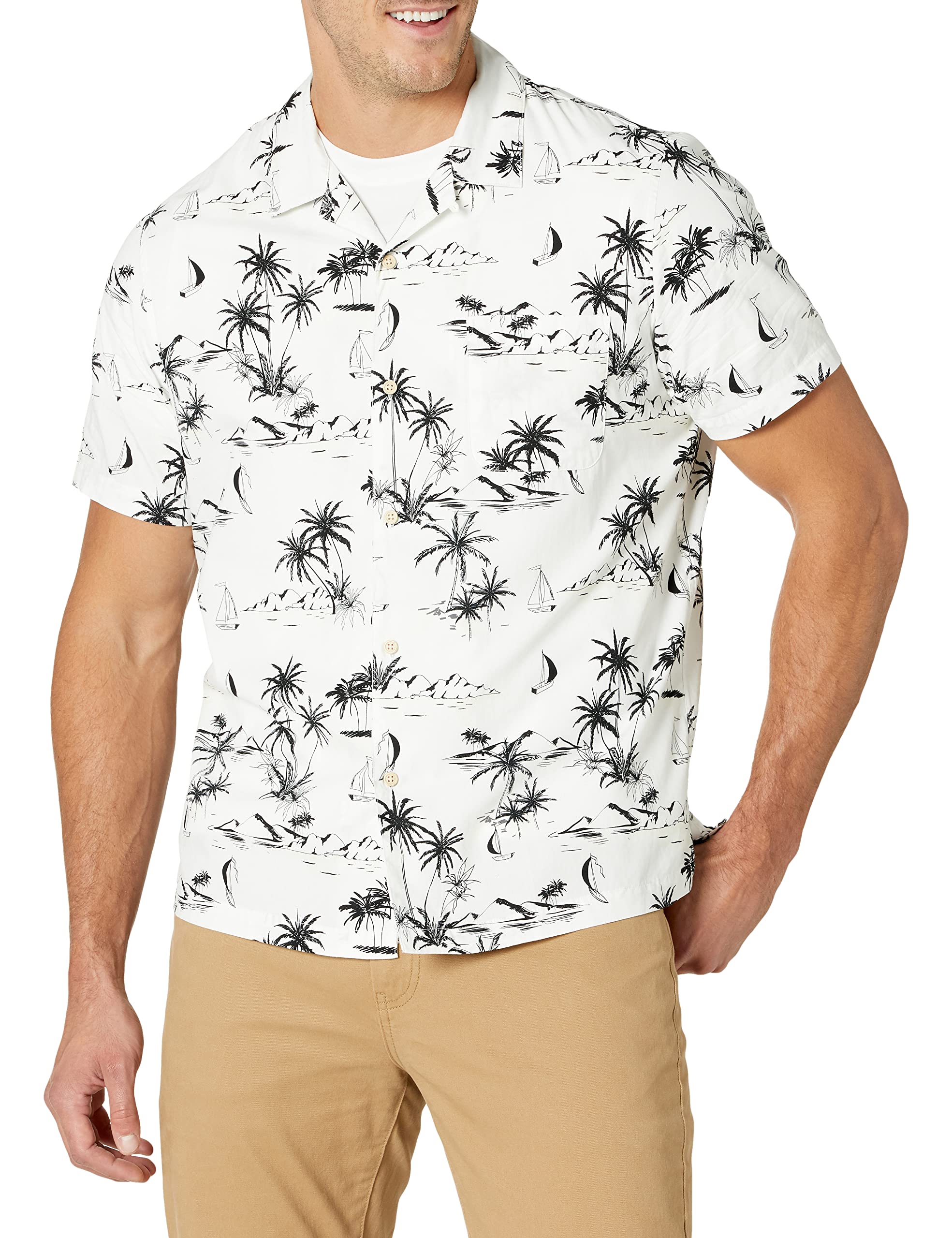 Amazon Brand - 28 Palms Men's Standard-Fit 100% Cotton Tropical Vacation Batik Shirt