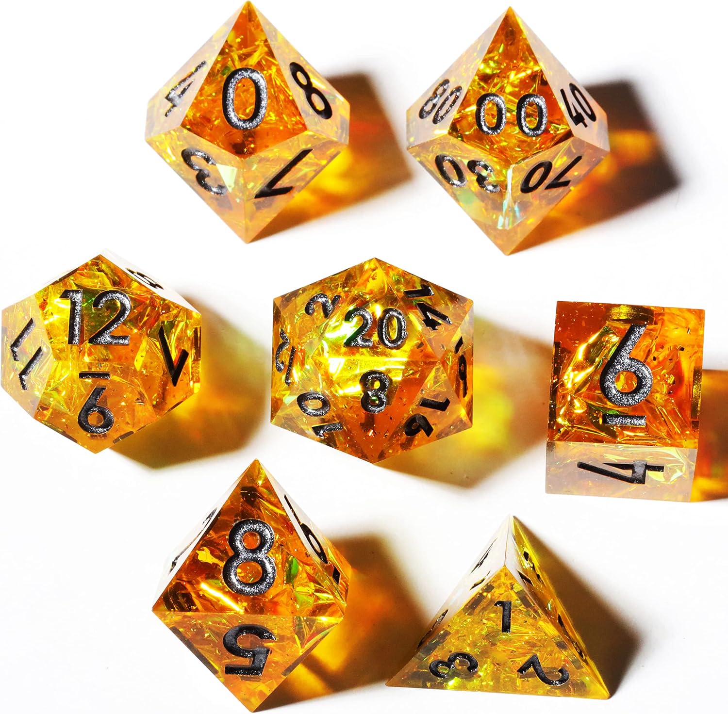 Mini Planet Polyhedral Handmade DND Pathfinder Polyhedral Dungeons and Dragons Sharp Edge Dice Set image 2