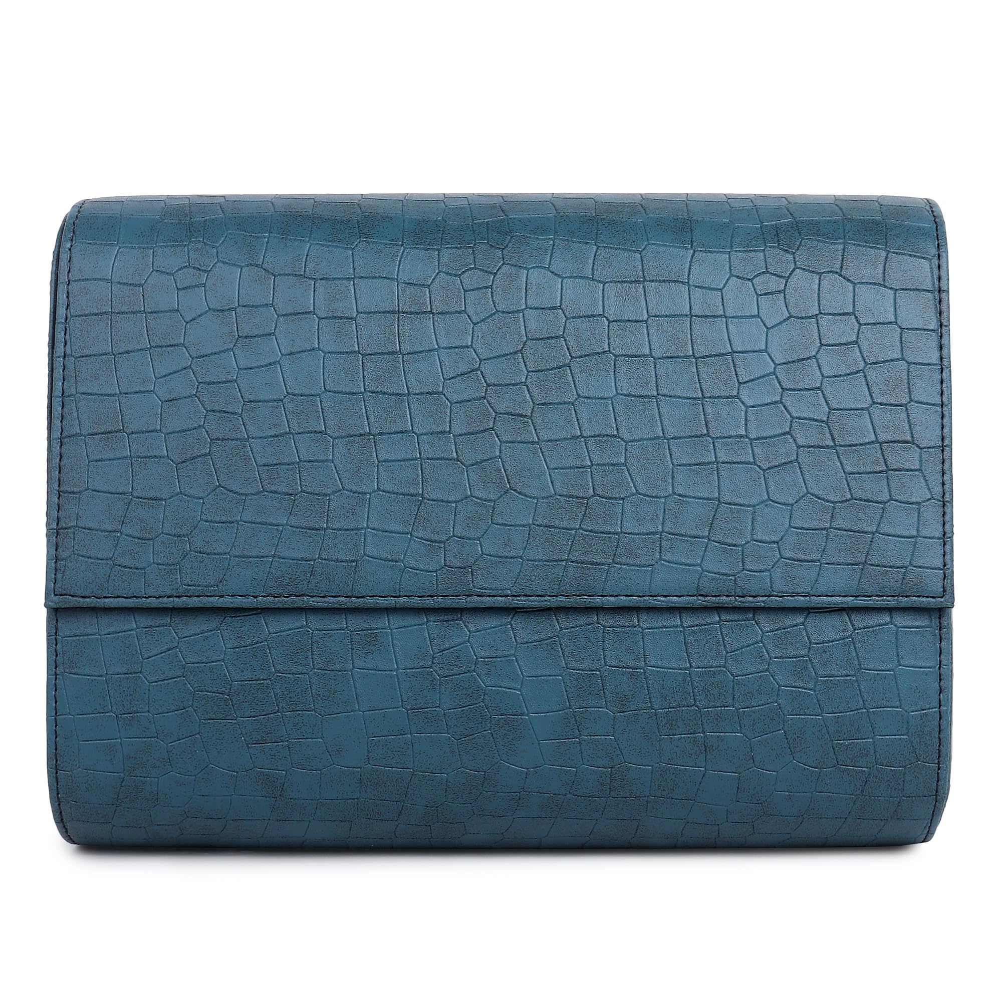 essart Scatola per orologi di alta qualità a 8 scomparti, per uomini e donne, in pelle PU, organizer rotondo per orologi da viaggio, con serratura e cuscino WR-1018-Croco-verde