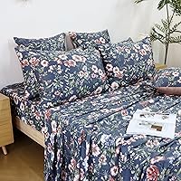 Vista 61 de FADFAY Juego de sábanas de rosas rojas, ropa de cama vintage floral de rosas elegantes, ropa de cama estilo rústico, 100% algodón egipcio percal