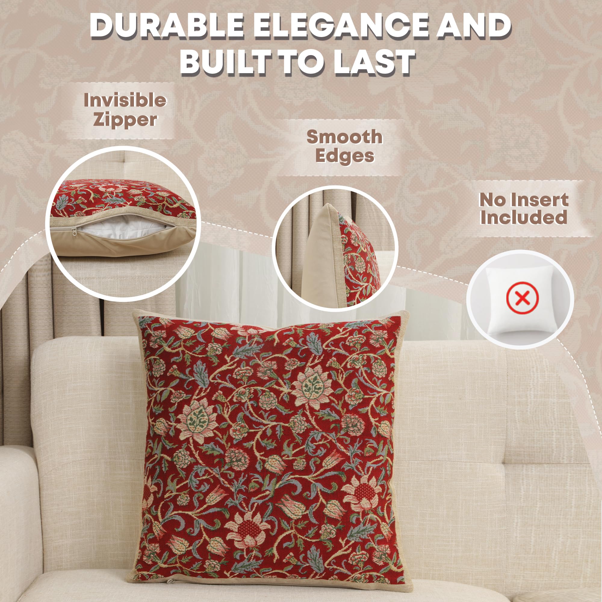 Amazon｜Charlotte Home Furnishings スロー枕カバー 40.6x40.64cm