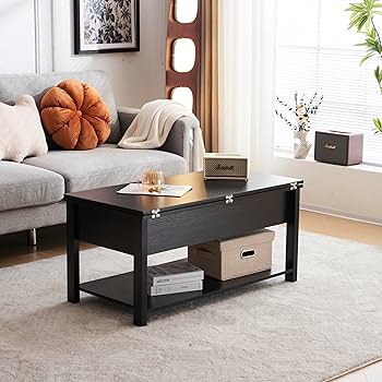 Amazon.co.jp: ローテーブル 収納付き センターテーブル 天板昇降式 天