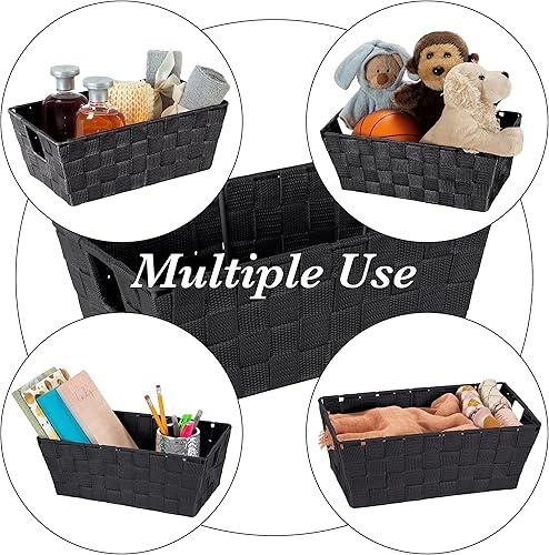 Miniatura 3 de Simplify Cesta decorativa tejida para almacenamiento, buena para organizar accesorios, cajones, estantes, estaciones de pañales, juguetes y más