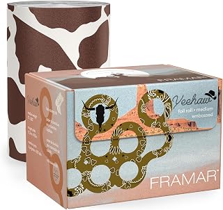 FRAMAR Cow Print Hair Foil – For Highlighting, Hair Color Foil Rolls, Salon Foils For Hair Highlighting Ki...