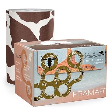 FRAMAR Yeehaw Hair Foil, Hair Foils For Highlighting Long Hair | Embossed Salon Foil For Hair Highlighting, Salon Foils For Hair Highlighting Kit, Salon Foils For Hair Stylist, 320 ft