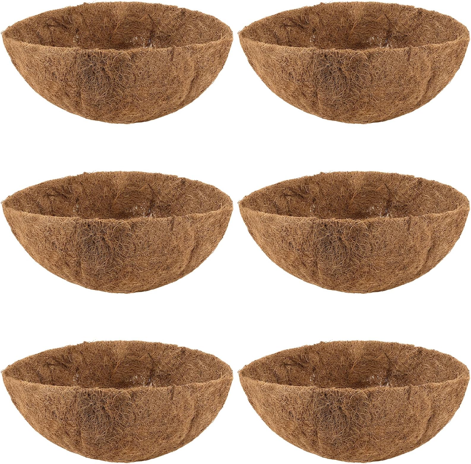 MUKLEI 6 PCS Coco Basket Liners, 30cm Coir Hanging Basket Liner