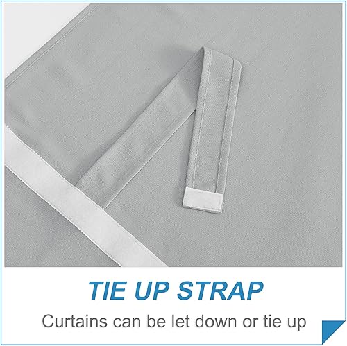 Miniatura 70 de RYB HOME Cortinas de privacidad para puerta francesa, rica textura de lino, cortinas para oscurecer la habitación, cortinas y cortinas